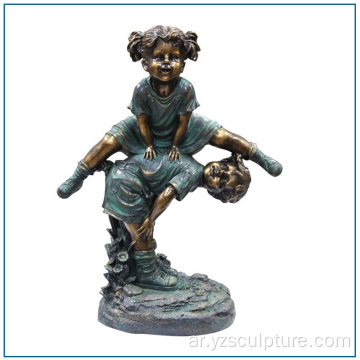 تمثال فتاة تمثال برونز الأطفال حديقة الديكور